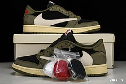 Air Travis 1 Low x OLIVE BLACK OG Scott Jordan 0707
